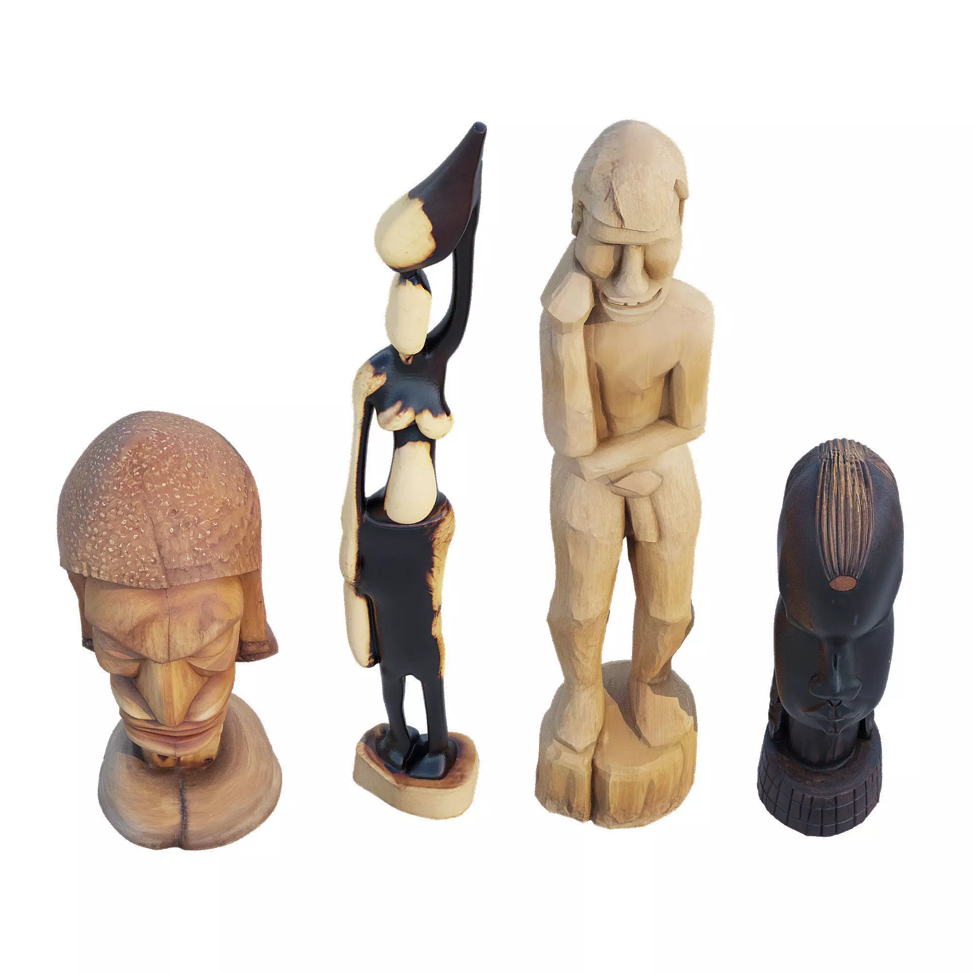 Wood bust 3D model_3