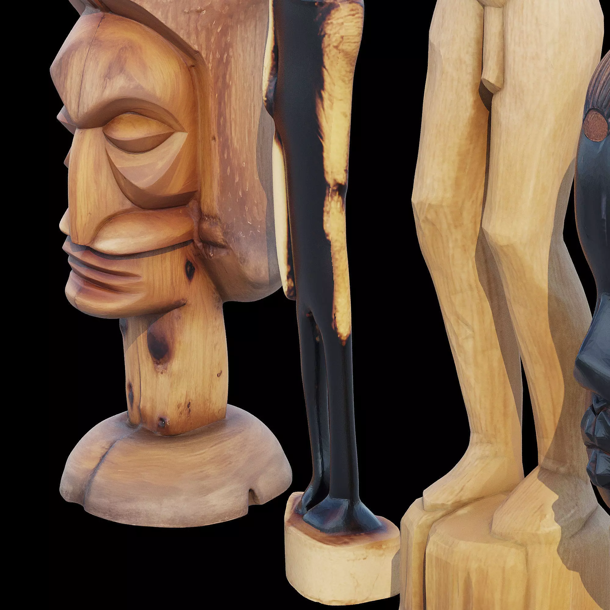 Wood bust 3D model_13