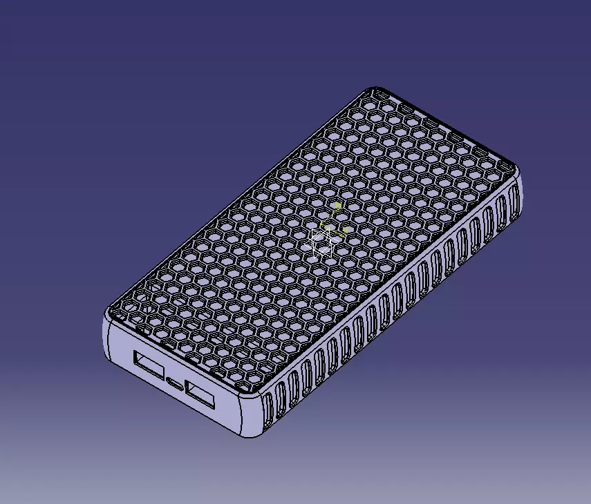 Power Bank Enclosure Honeycomb Style 3D print model_11