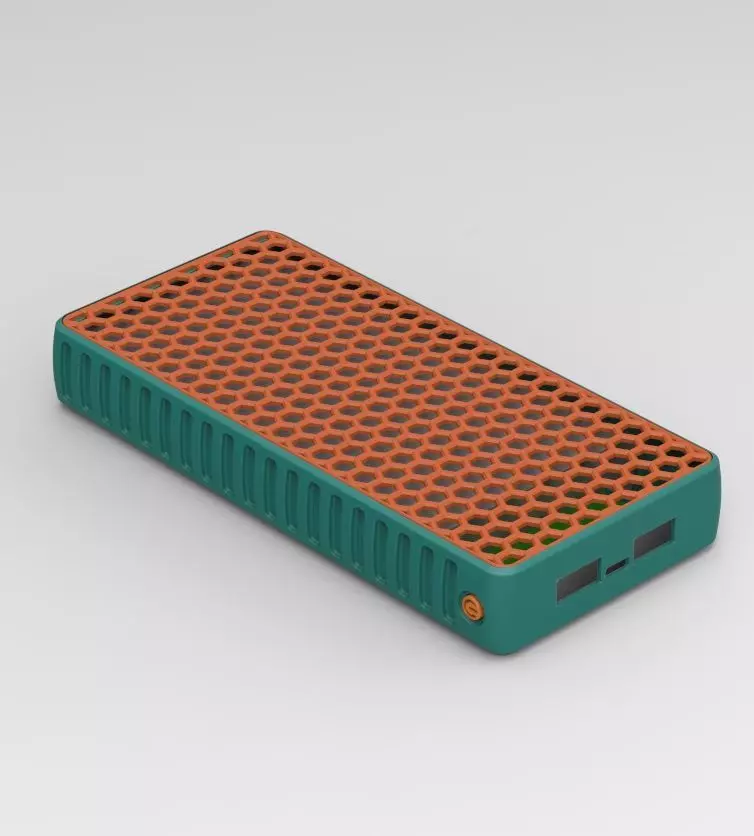 Power Bank Enclosure Honeycomb Style 3D print model_46