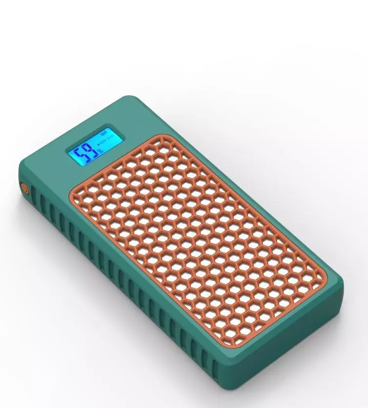 Power Bank Enclosure Honeycomb Style 3D print model_28