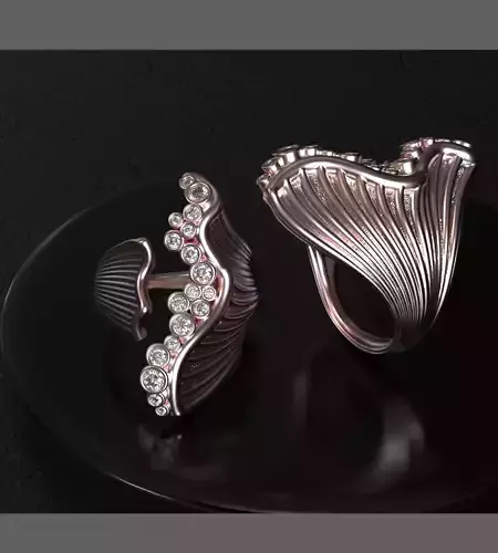 rose gold floral ring