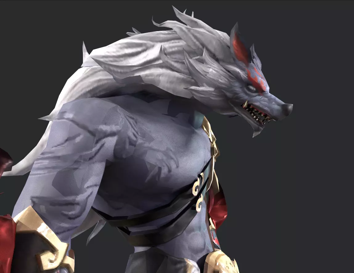 werewolf Low-poly 3D model_12