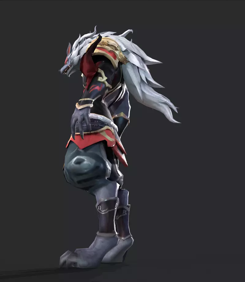 werewolf Low-poly 3D model_8