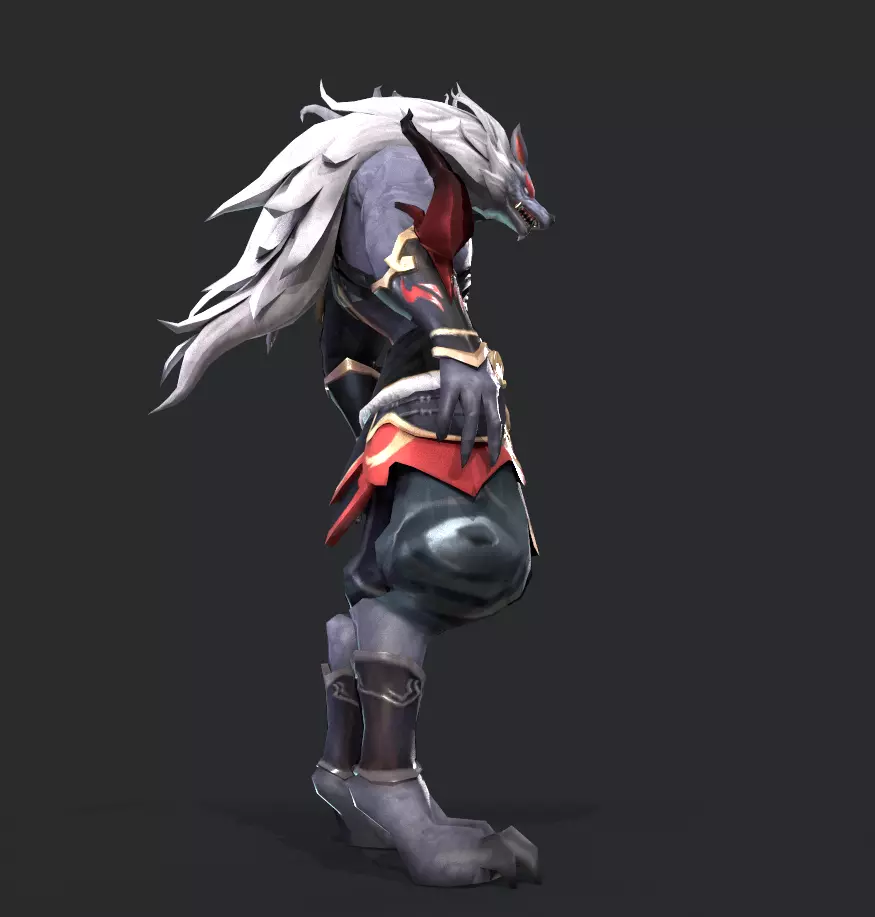 werewolf Low-poly 3D model_7