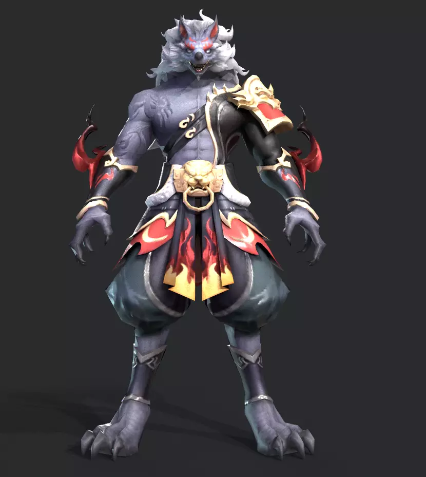 werewolf Low-poly 3D model_11