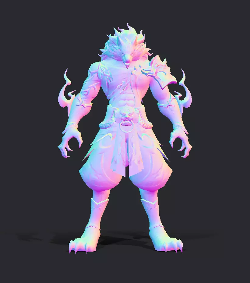 werewolf Low-poly 3D model_29