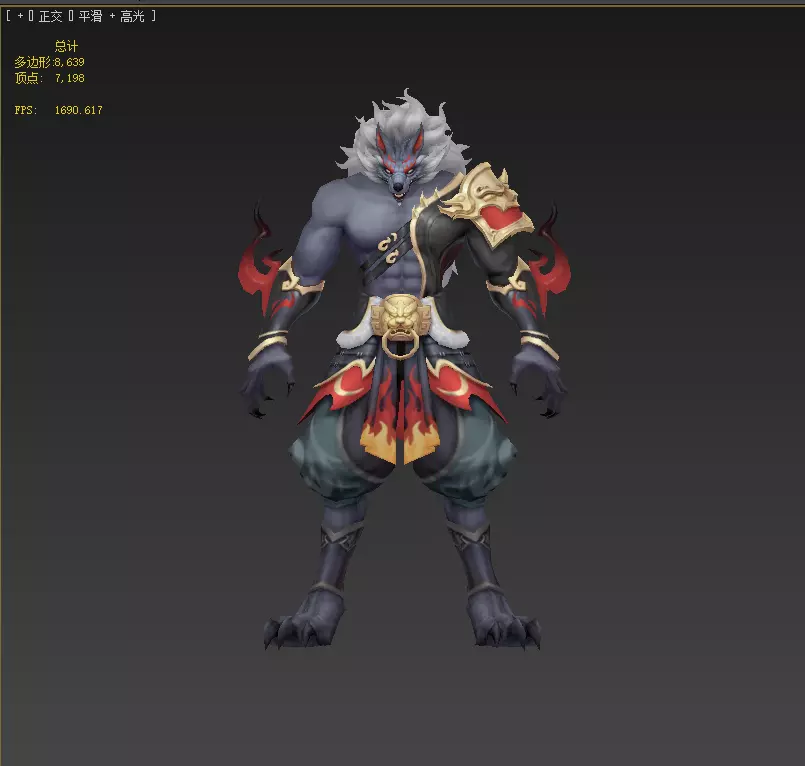 werewolf Low-poly 3D model_18
