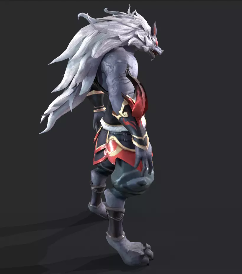 werewolf Low-poly 3D model_4