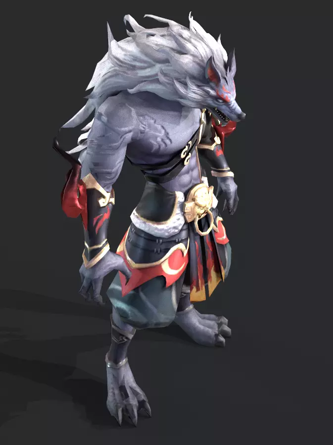 werewolf Low-poly 3D model_9