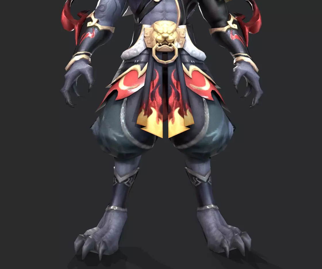 werewolf Low-poly 3D model_15