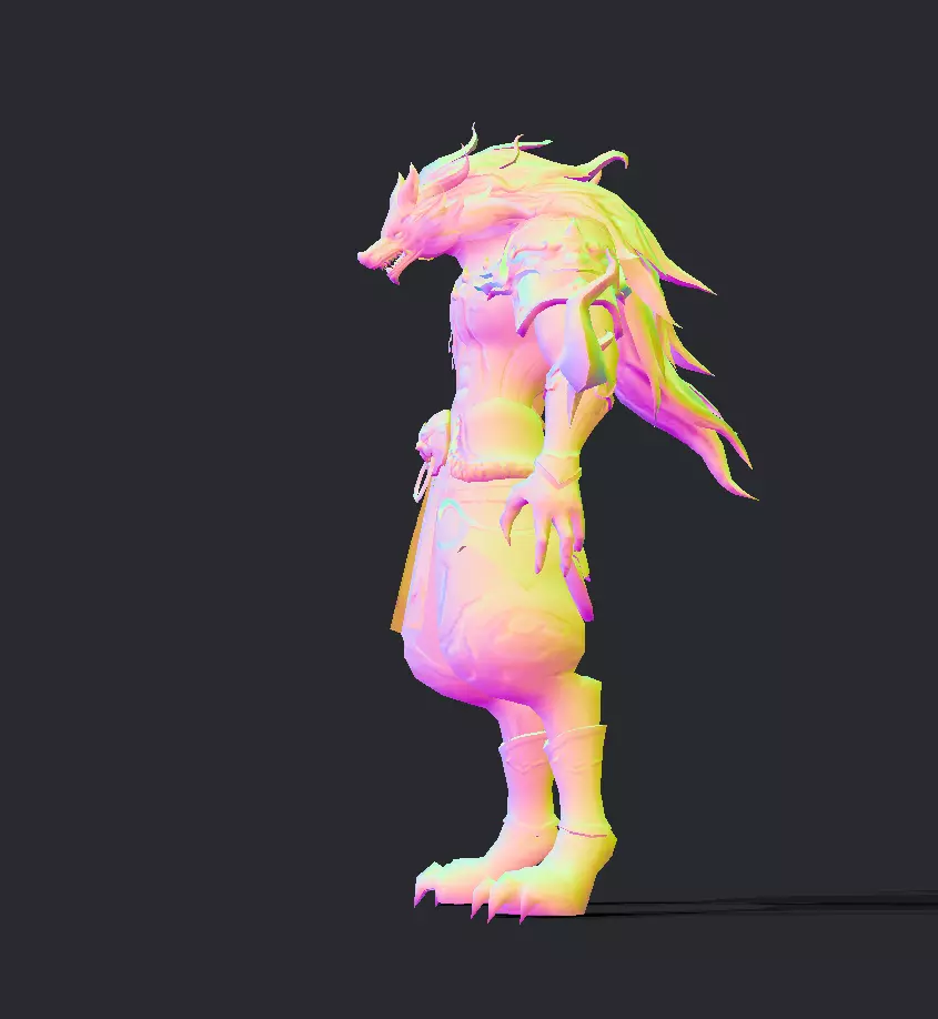 werewolf Low-poly 3D model_31