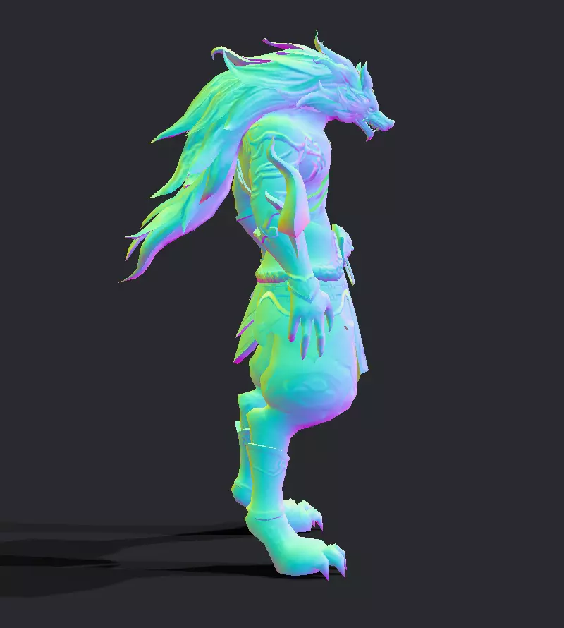 werewolf Low-poly 3D model_32