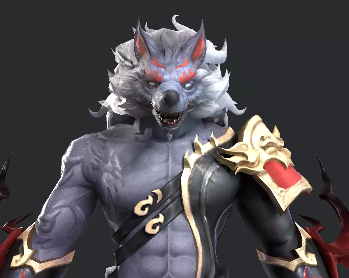 werewolf Low-poly 3D model_13