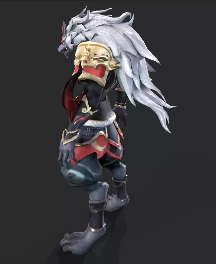 werewolf Low-poly 3D model_5