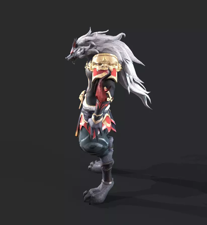 werewolf Low-poly 3D model_17