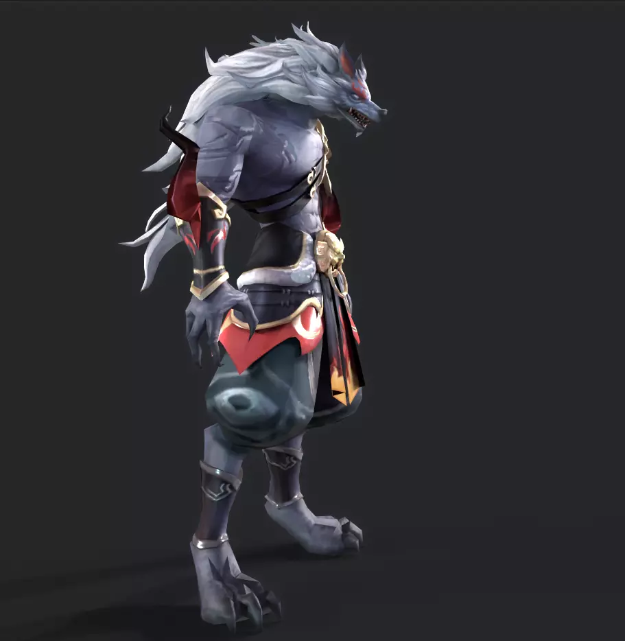 werewolf Low-poly 3D model_3