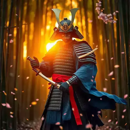 Samurai Warrior in the Cherry Blossom Grove