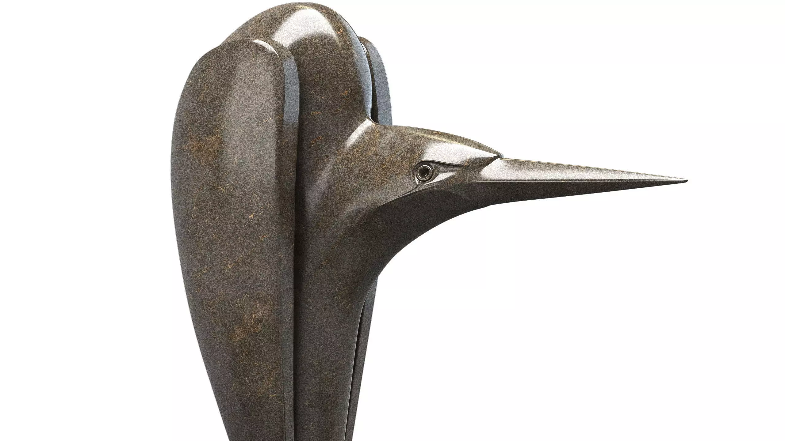 Bird Sculpture Low-poly 3D model_3