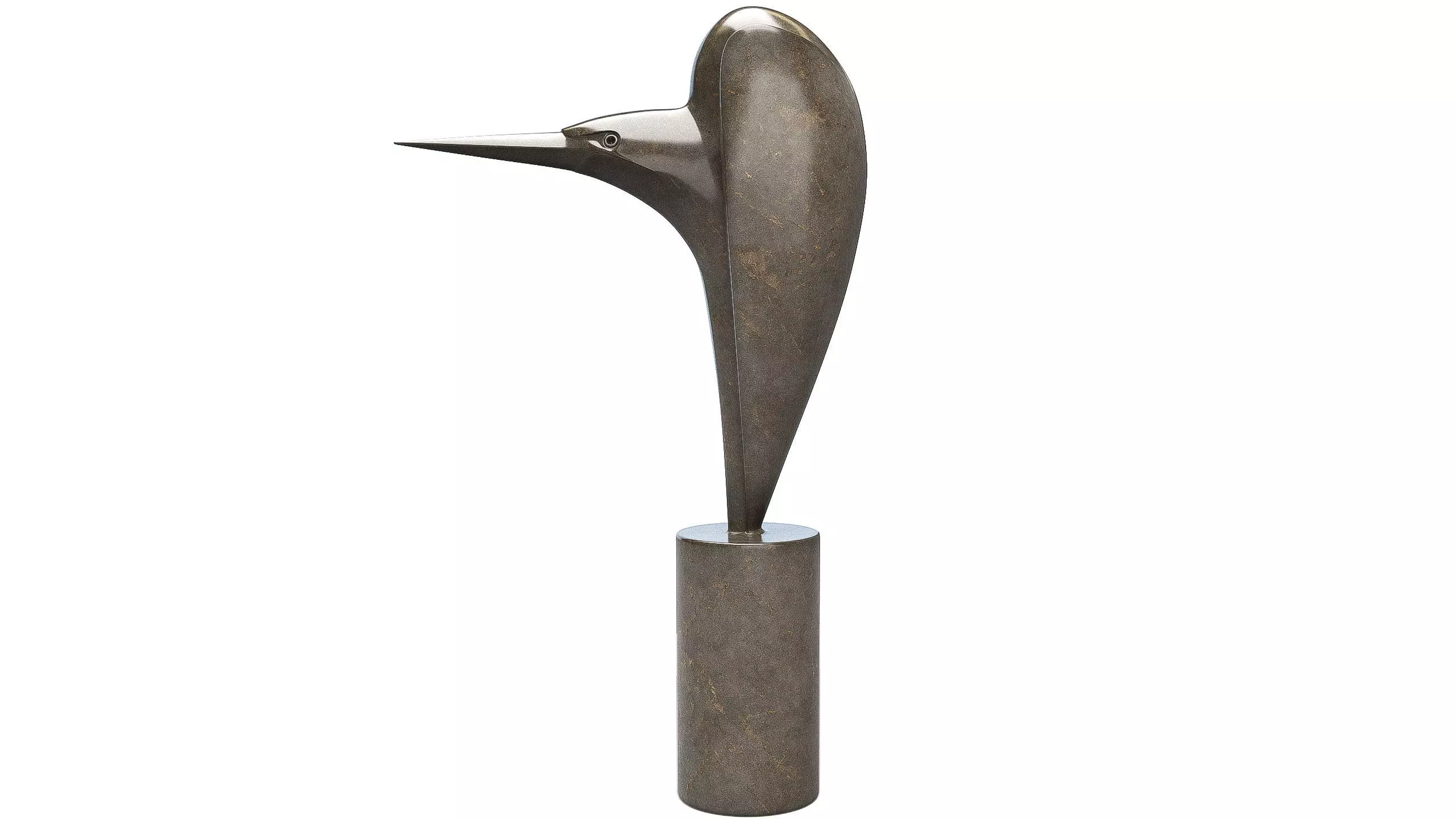 Bird Sculpture Low-poly 3D model_1