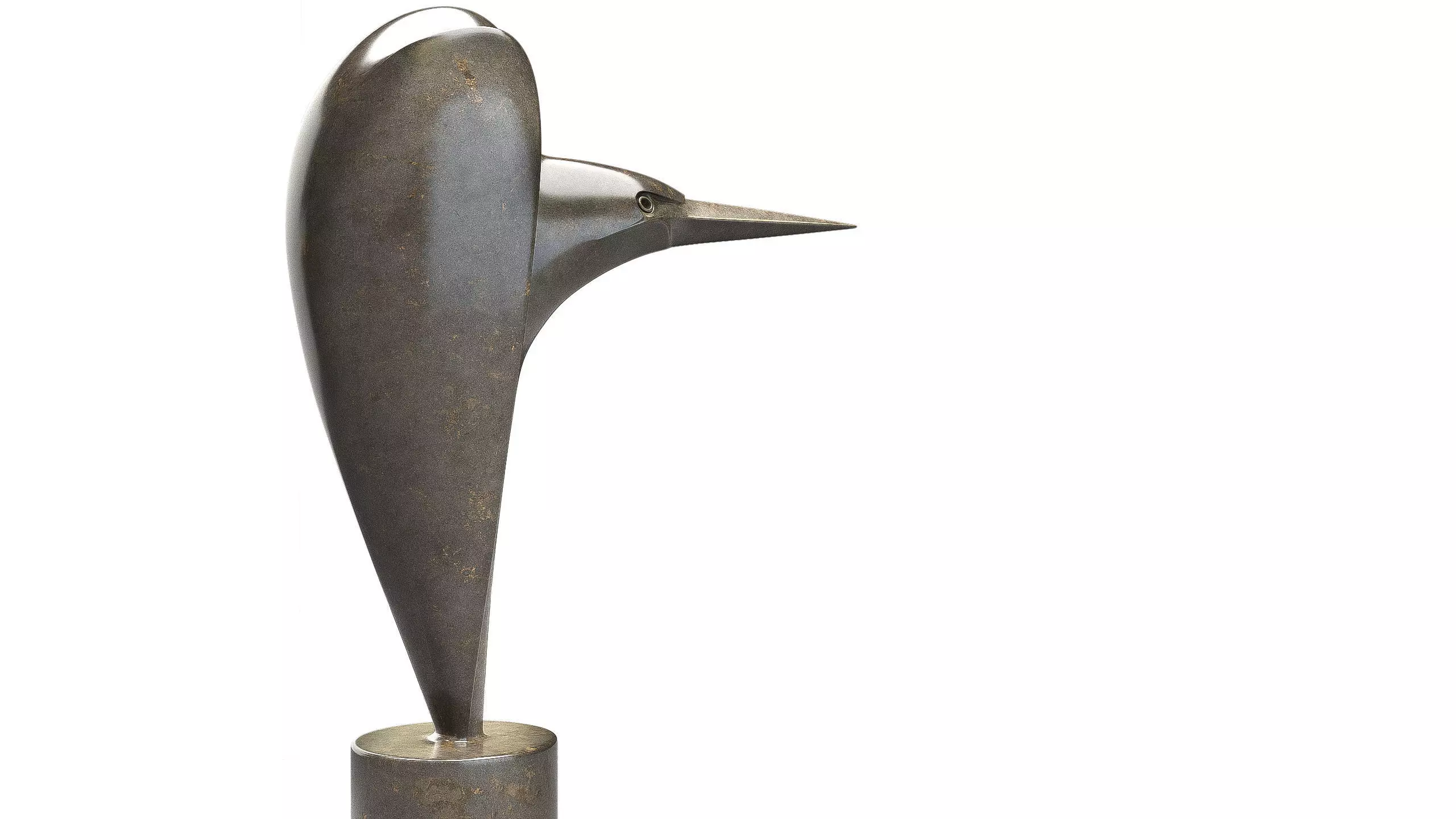 Bird Sculpture Low-poly 3D model_6