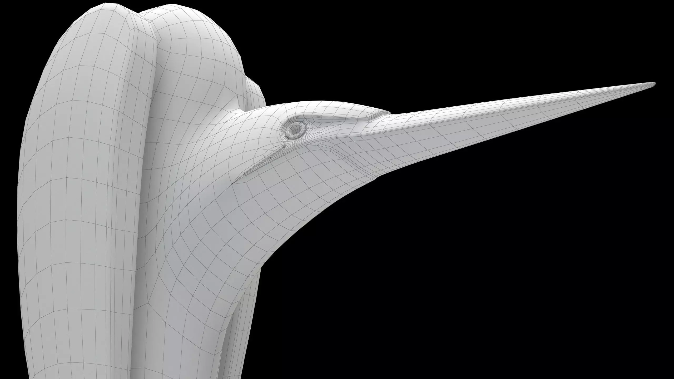 Bird Sculpture Low-poly 3D model_9