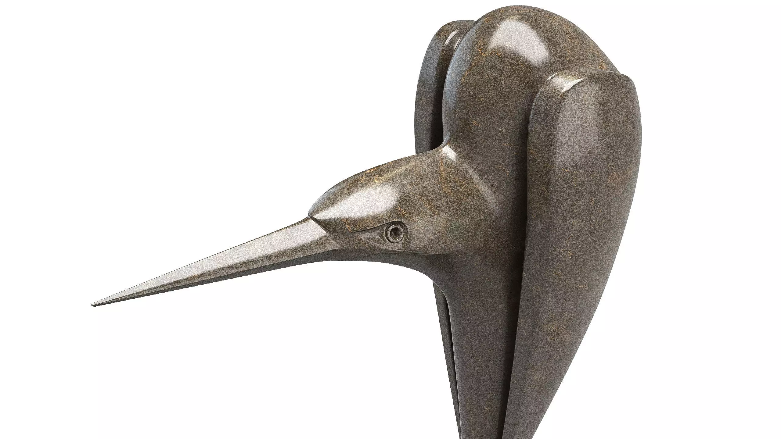 Bird Sculpture Low-poly 3D model_5