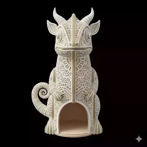 3D Chameleon With Body Hollow Model