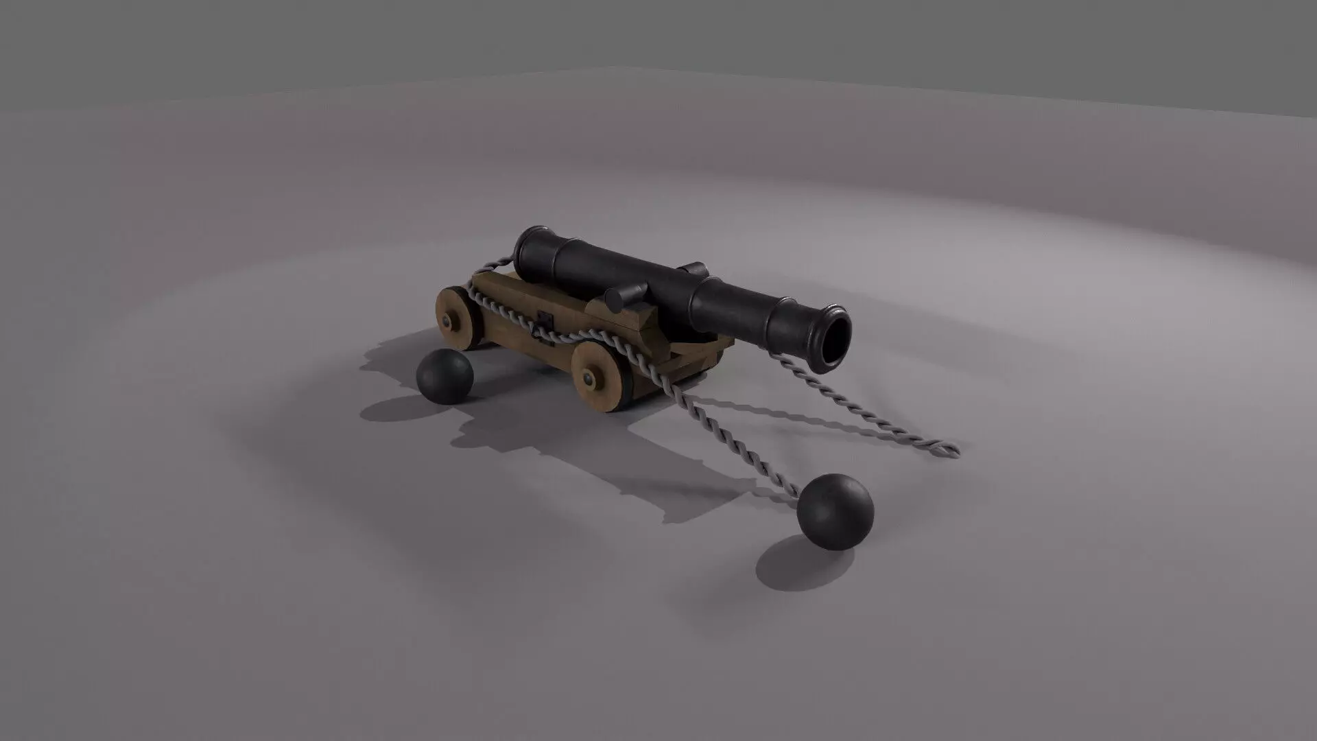 Low Poly Stylized Cannon Game-Ready 3D Model Low-poly 3D model