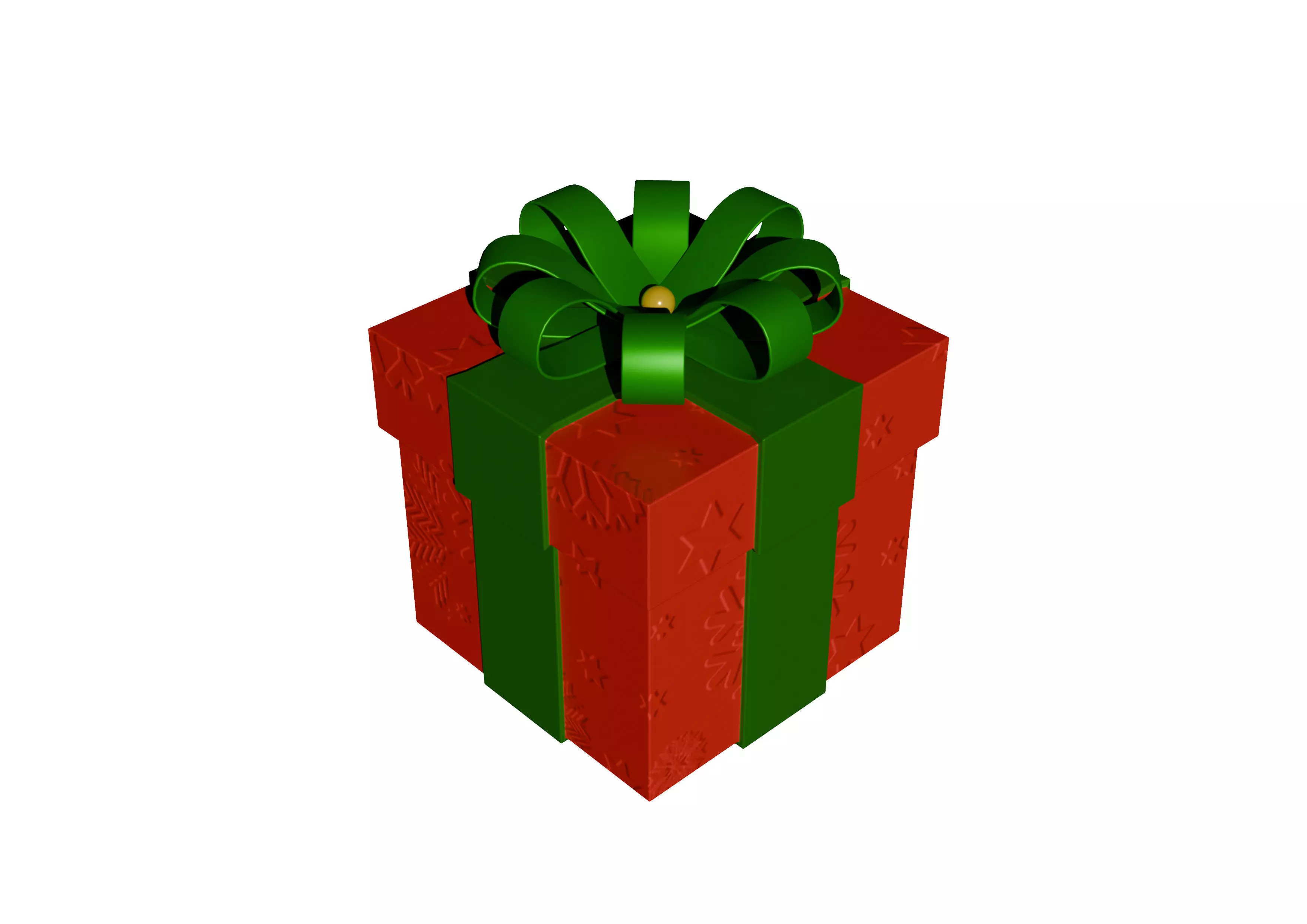Gift Box Low-poly 3D model_0