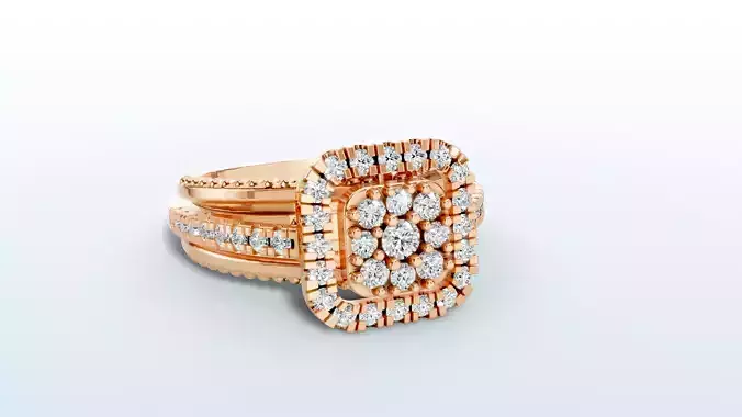 Luxe Twin-Band Halo Ring