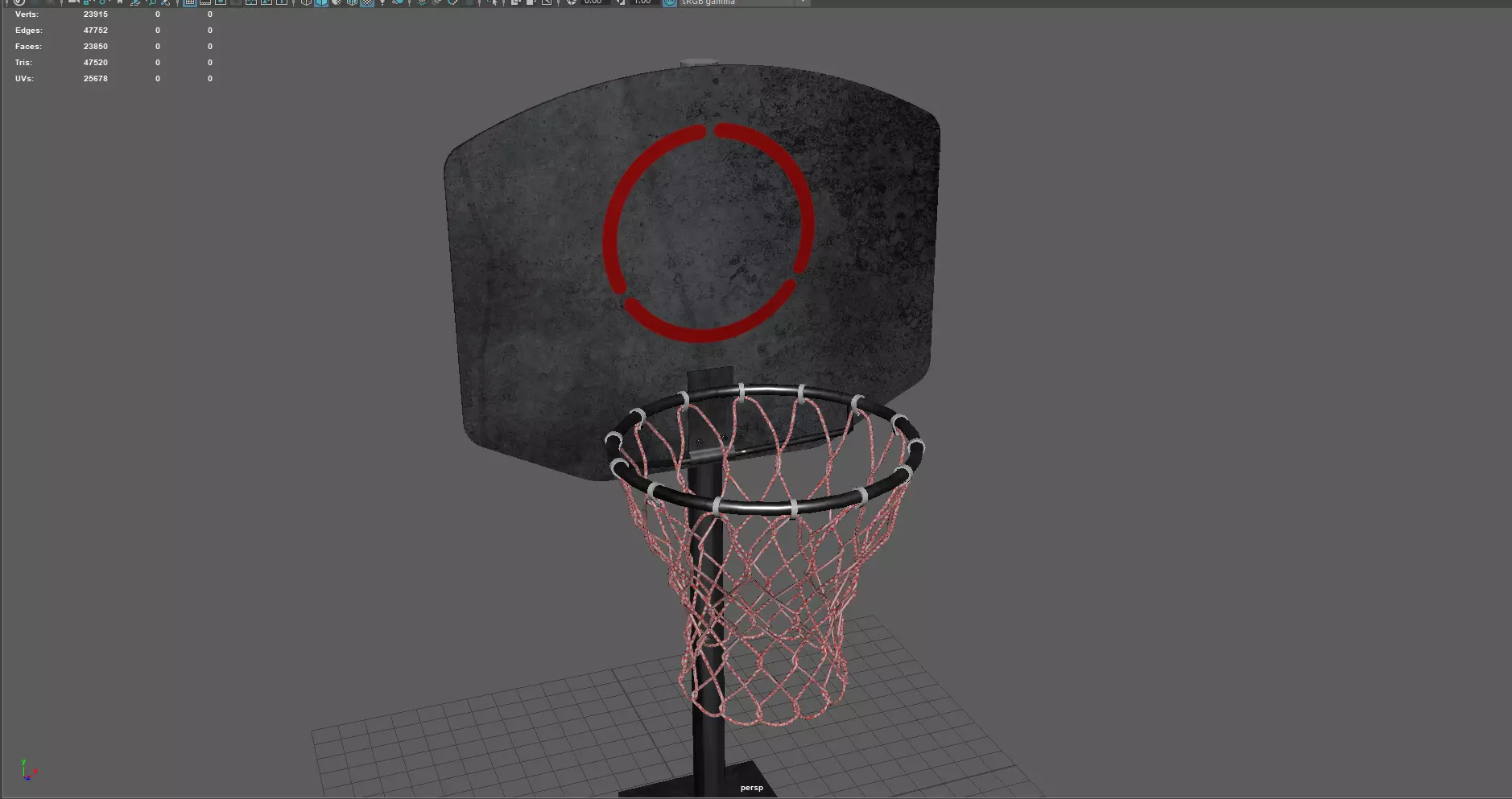 Basketball Hoop Low-poly 3D model_4