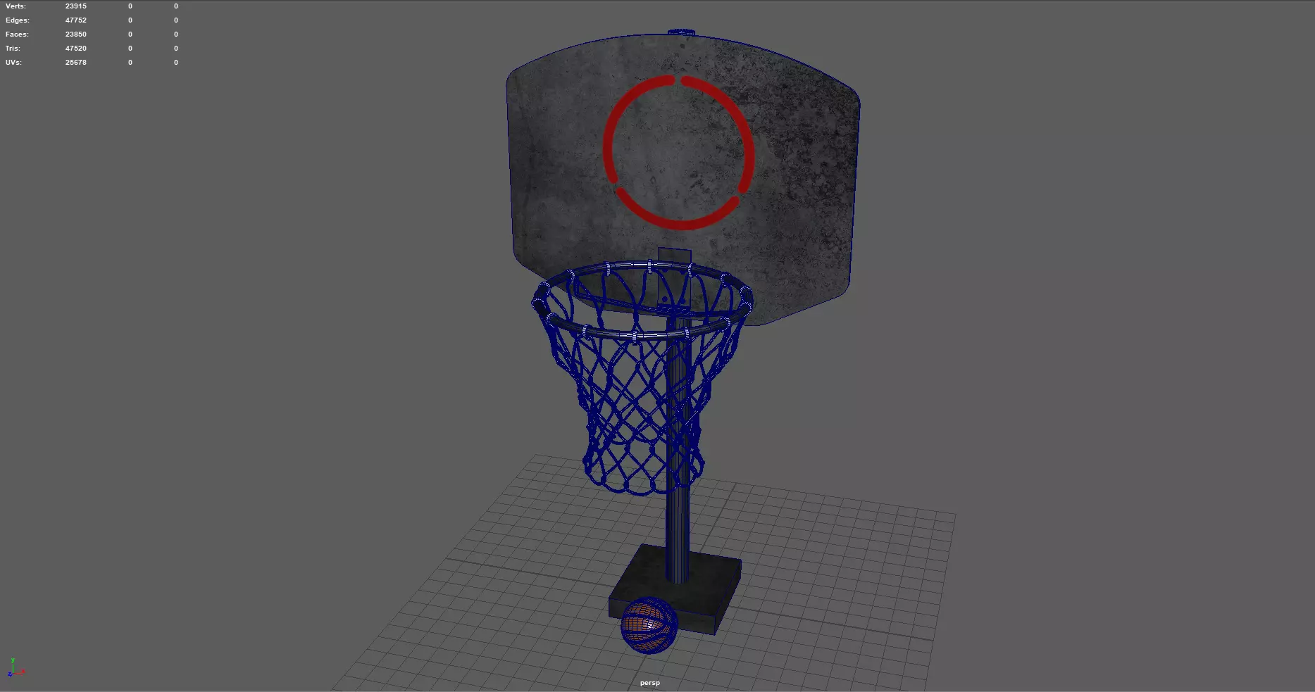 Basketball Hoop Low-poly 3D model_8