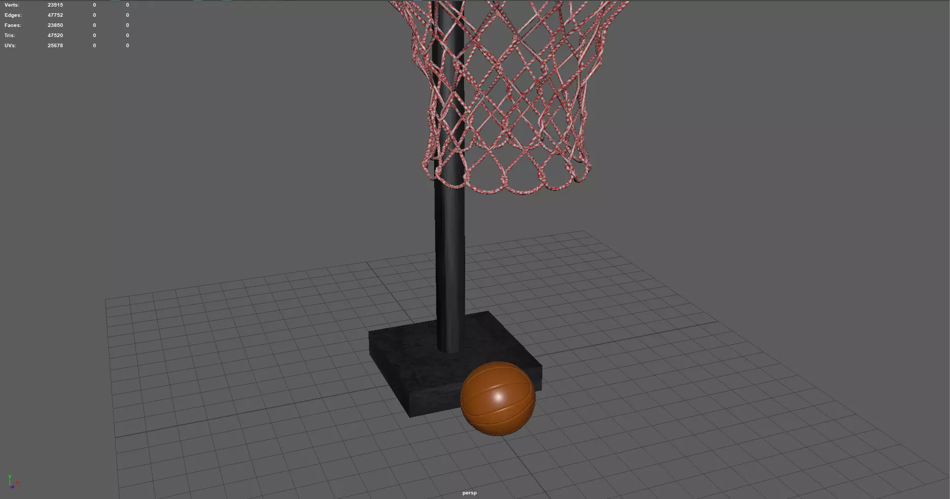 Basketball Hoop Low-poly 3D model_5