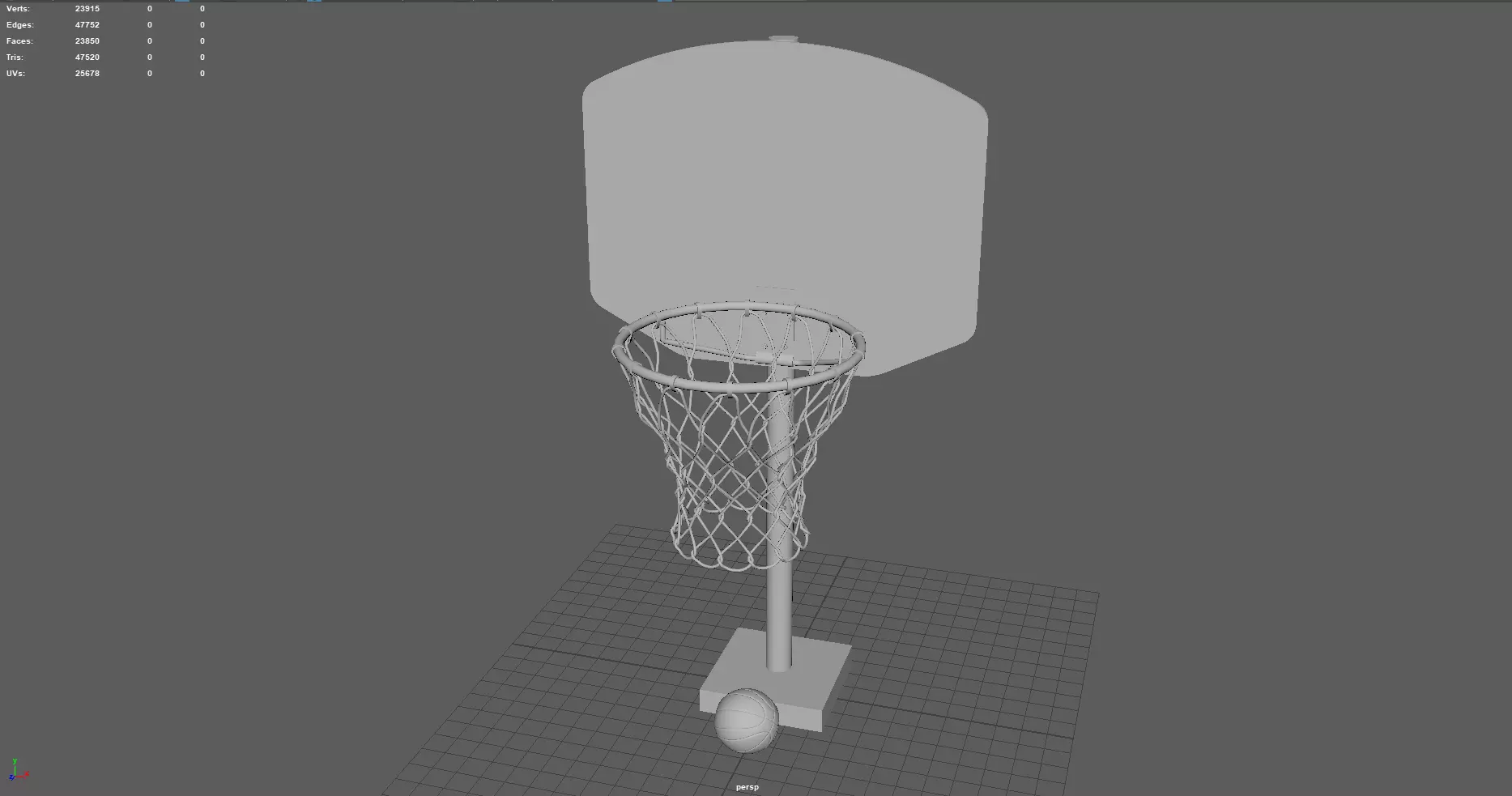 Basketball Hoop Low-poly 3D model_9