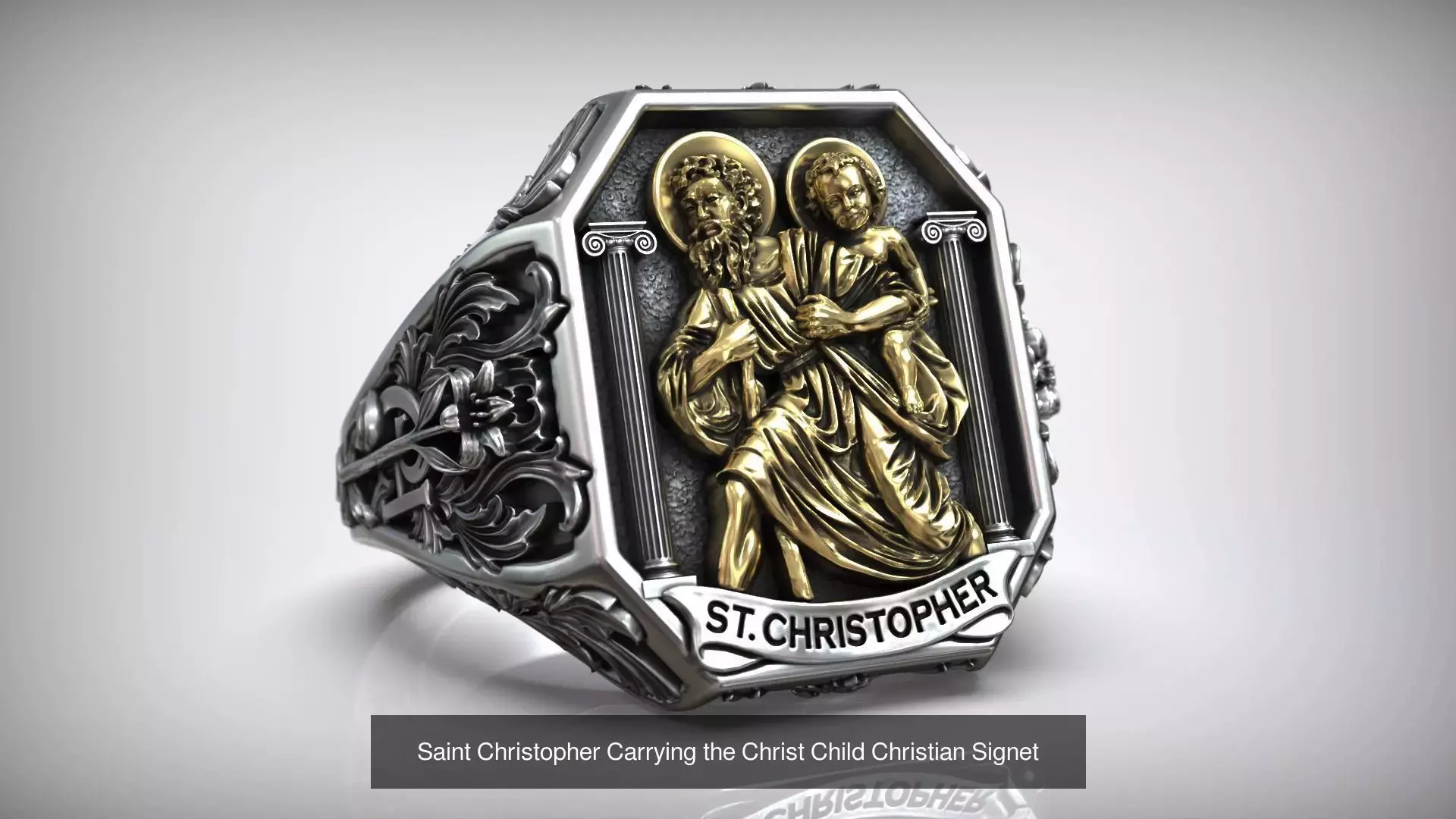 Saints Benedict and Jude Thaddeus and Christopher Rings 3D Model Collection_3