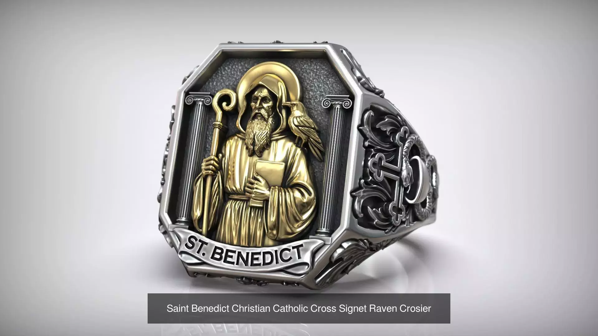 Saints Benedict and Jude Thaddeus and Christopher Rings 3D Model Collection_4