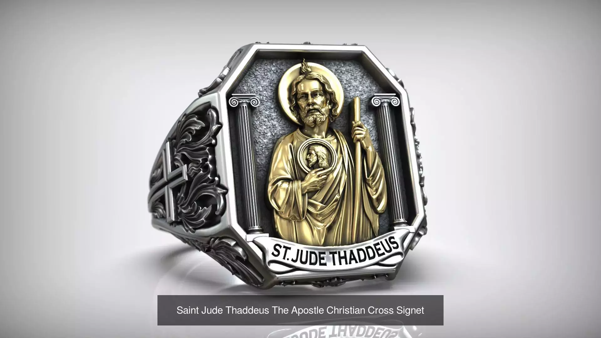 Saints Benedict and Jude Thaddeus and Christopher Rings 3D Model Collection_2