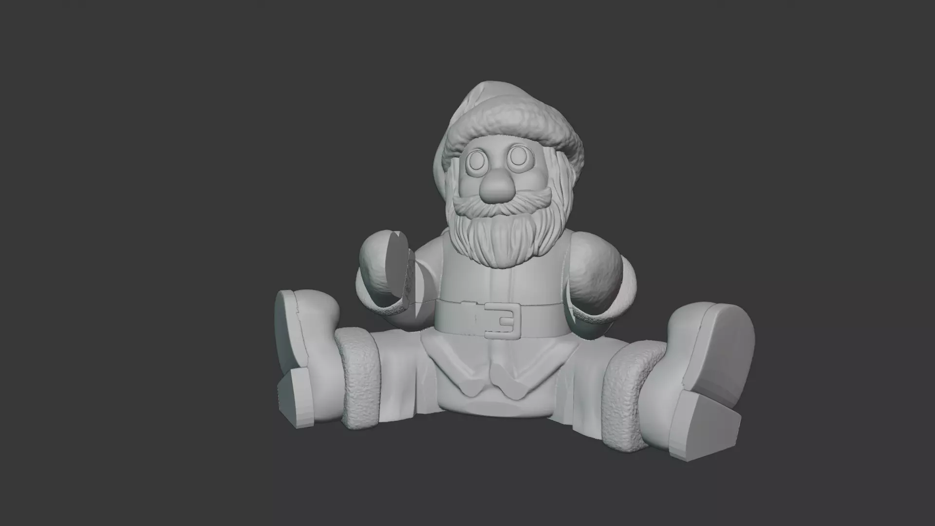 Santa Claus with gift 3D print model_3