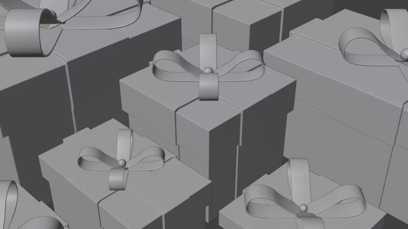 Christmas Gift Boxes Low-poly 3D model_5