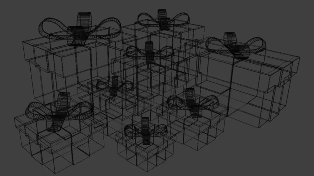 Christmas Gift Boxes Low-poly 3D model_4
