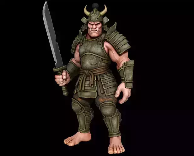 Samurai Ogre Armored Warrior Beast Highpoly Game Sculpt