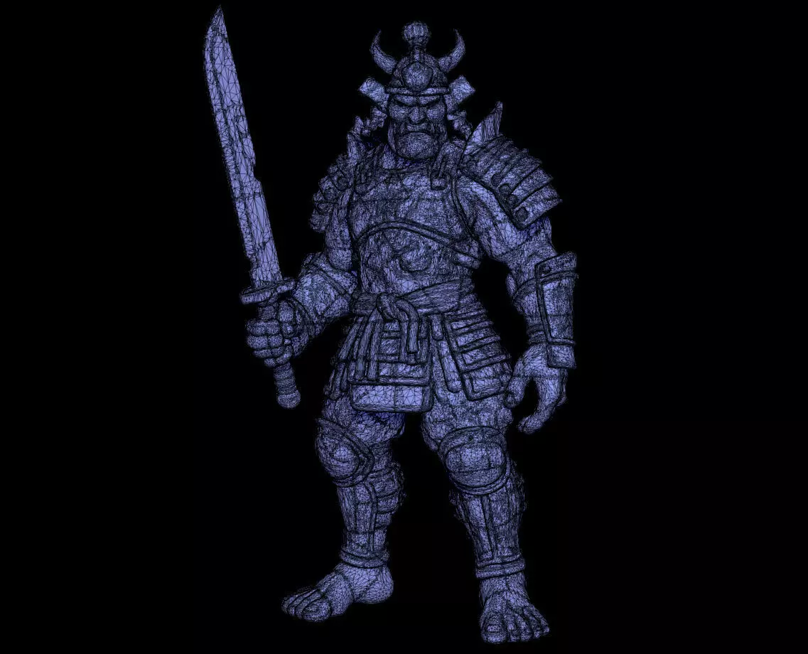 Samurai Ogre Armored Warrior Beast Highpoly Game Sculpt 3D print model_8
