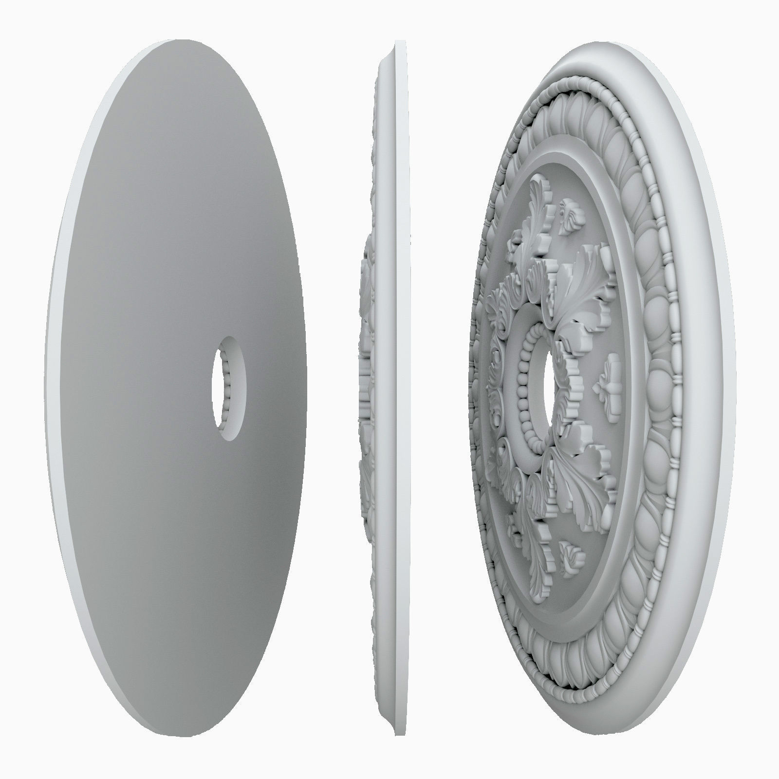 Rosette 2 ceiling medallion 3D model_3