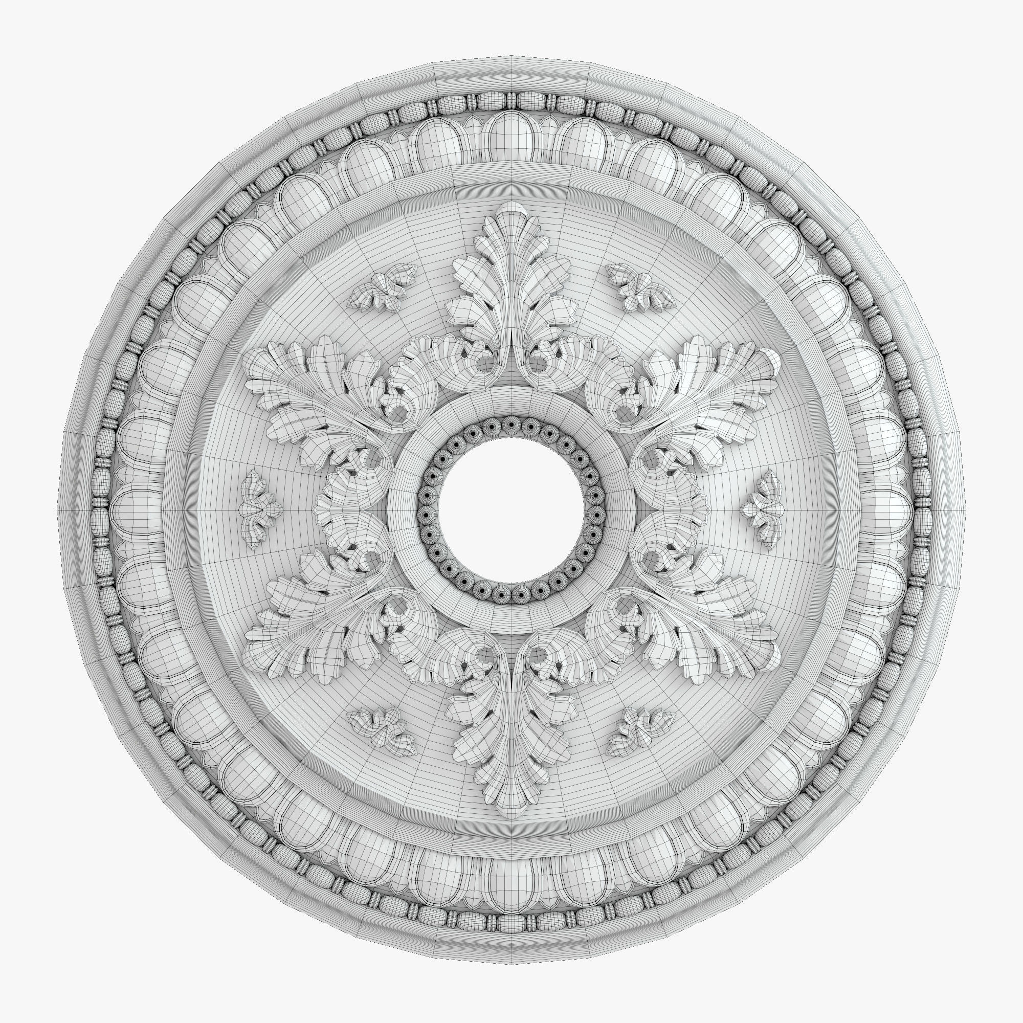 Rosette 2 ceiling medallion 3D model_5