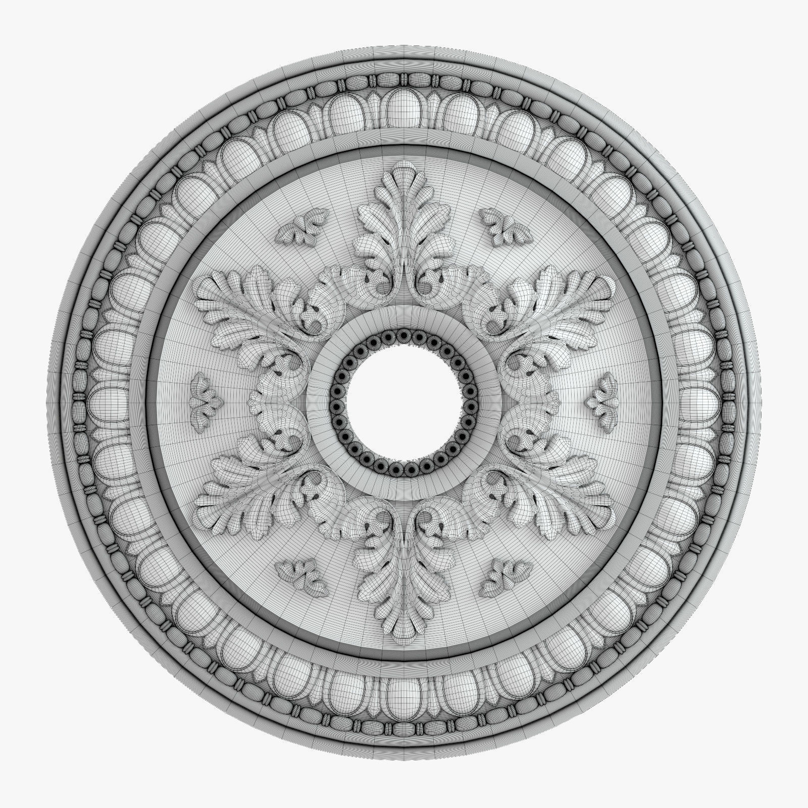 Rosette 2 ceiling medallion 3D model_6