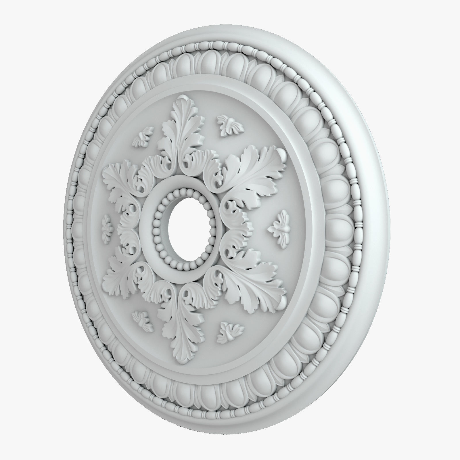 Rosette 2 ceiling medallion 3D model_2