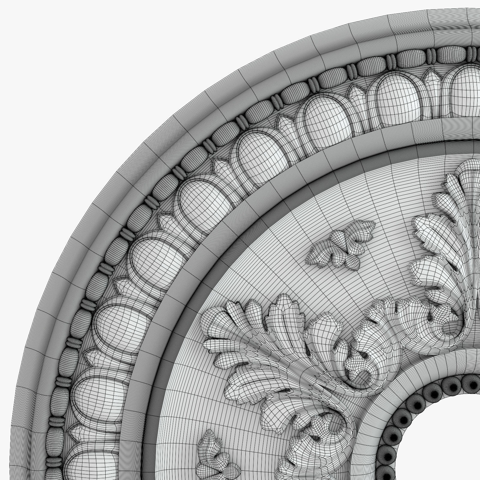 Rosette 2 ceiling medallion 3D model_4