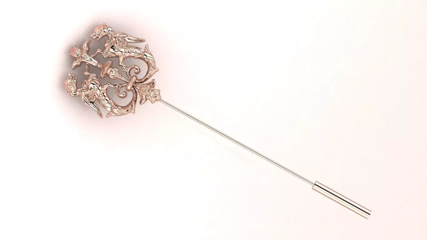 Leopard Griffin Brooch 3D model - for Him 3D print model_18