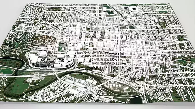 Cityscape Ann Arbor  Washtenaw County Michigan United States 3D model 2